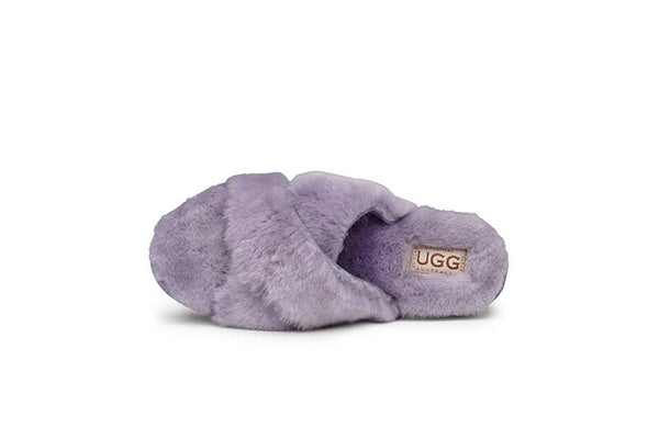 Crossed UGG Sliders