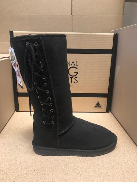 BLACK TALL LACE UP