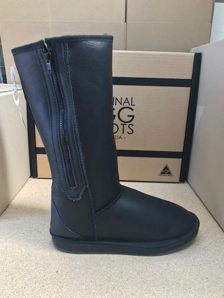BLACK NAPA TALL ZIP BOOTS
