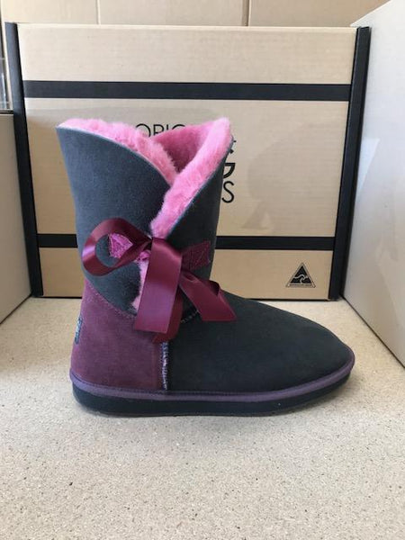 BLACK ROSE BETTY BOW UGG BOOTS