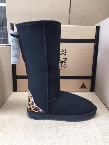 BLACK /LEOPARD TALL UGG BOOTS
