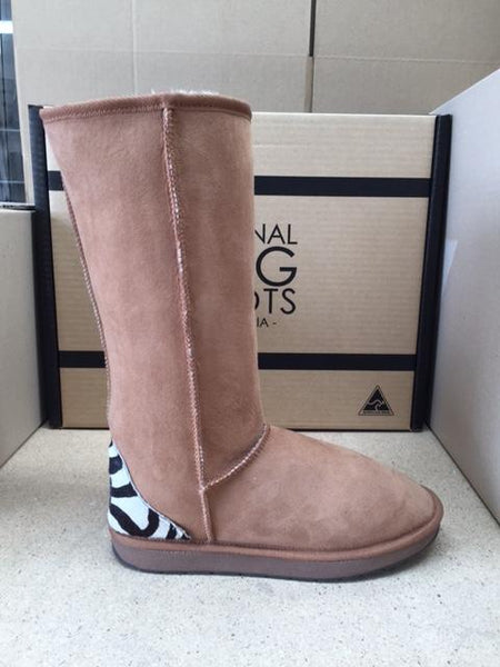 CHESTNUT / ZEBRA TALL UGG BOOTS