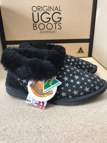 BLACK STAR SUZY SLIPPERS