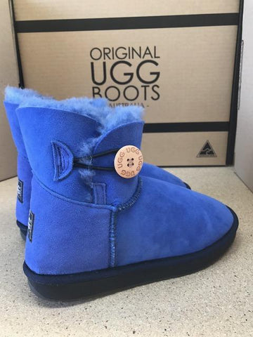 OCEAN BLUE MINI BUTTON UGG BOOTS