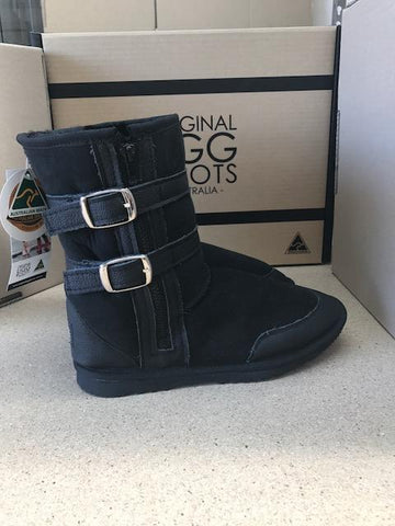 BLACK BELT STRAP UGG BOOTS