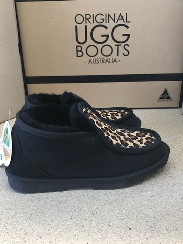 BLACK LEOPARD LOAFERS