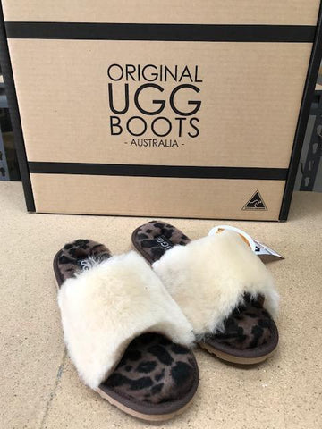 Chestnut / Leopard Sliders