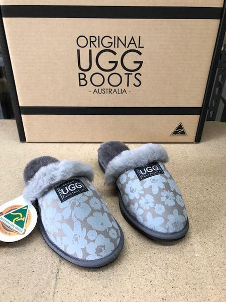 GREY FLOWER SARI SCUFFS