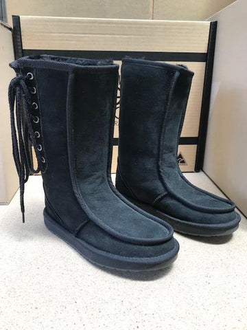 Side Lace Black Tall Boat UGG Boots