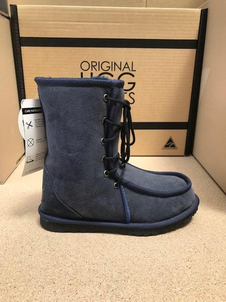 Front Lace Up Navy Boat UGG Boots