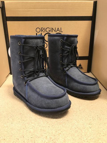 Front Lace Up Navy Boat UGG Boots
