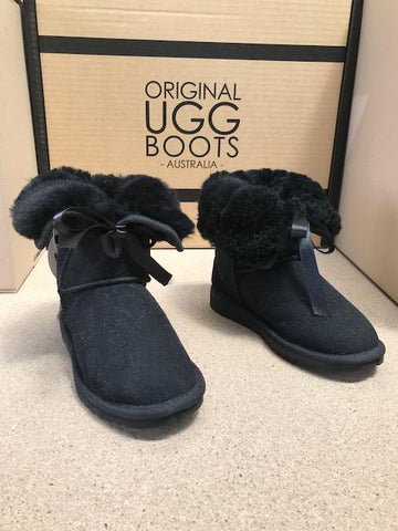 Bow Frozen Black Kids UGG Boots