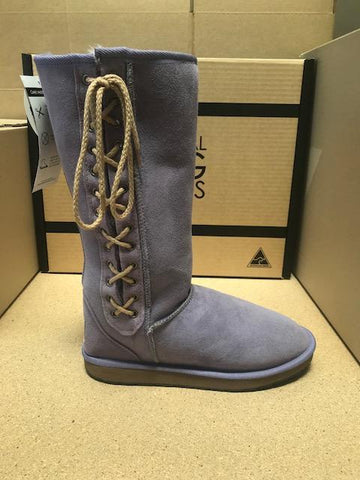 GREY TALL LACE UP