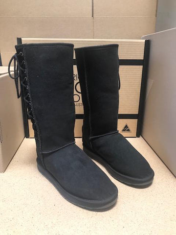 BLACK TALL LACE UP