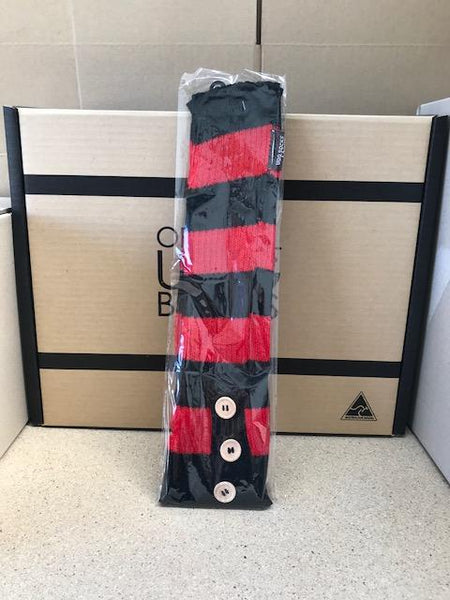 BLACK / RED UGG FOOTY SOCKS