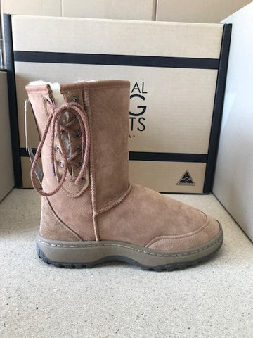 CHESTNUT SHORT LACE UP RUGGED UGG BOOTS