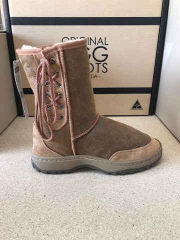 CHESTNUT NAPA SHORT LACE UP RUGGED UGG BOOTS