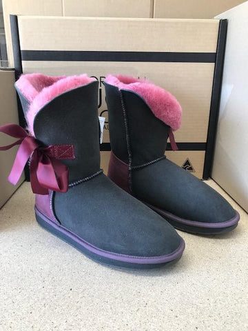 BLACK ROSE BETTY BOW UGG BOOTS