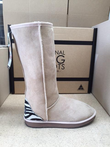 SAND / ZEBRA TALL UGG BOOTS