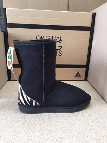 BLACK / ZEBRA DELUXE UGG BOOTS